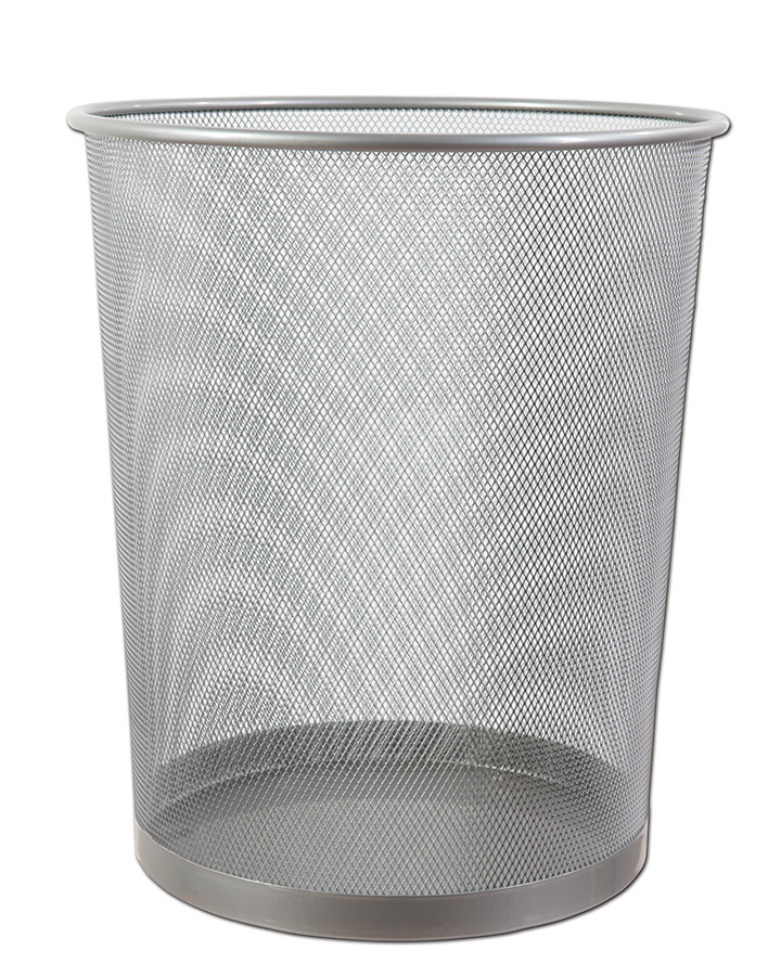 Odpadkový koš CONCORDE, kovový, velký, 19 litrů, stříbrný A68044