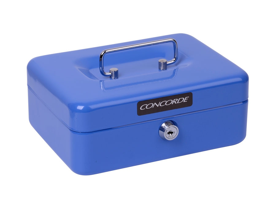 Kovová pokladna CONCORDE č. 22, 200 x 160 x 90mm, modrá A1275080