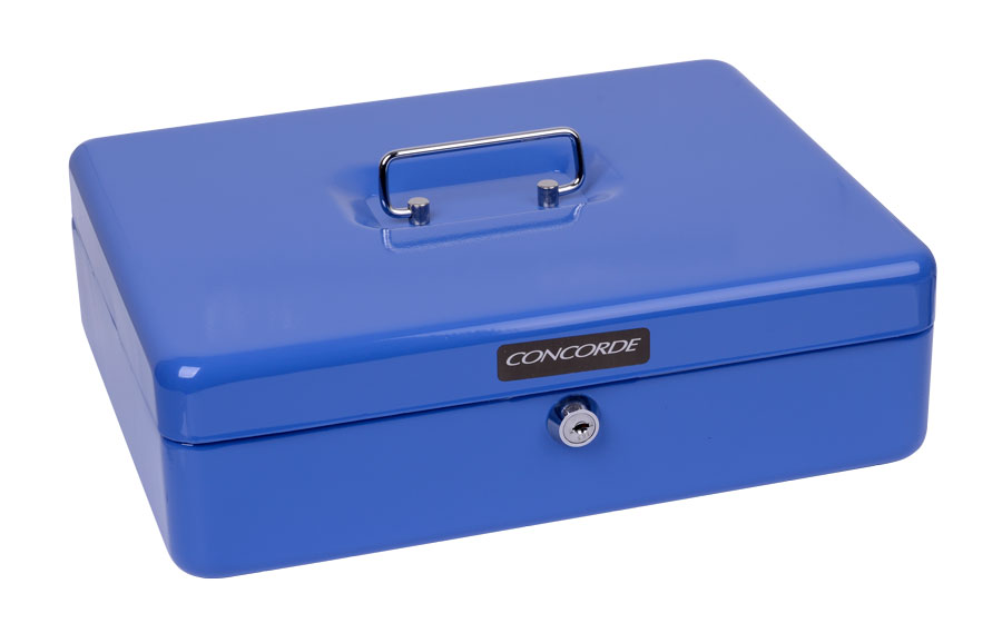 Kovová pokladna CONCORDE č. 35, 300 x 235 x 90mm, modrá A1275100