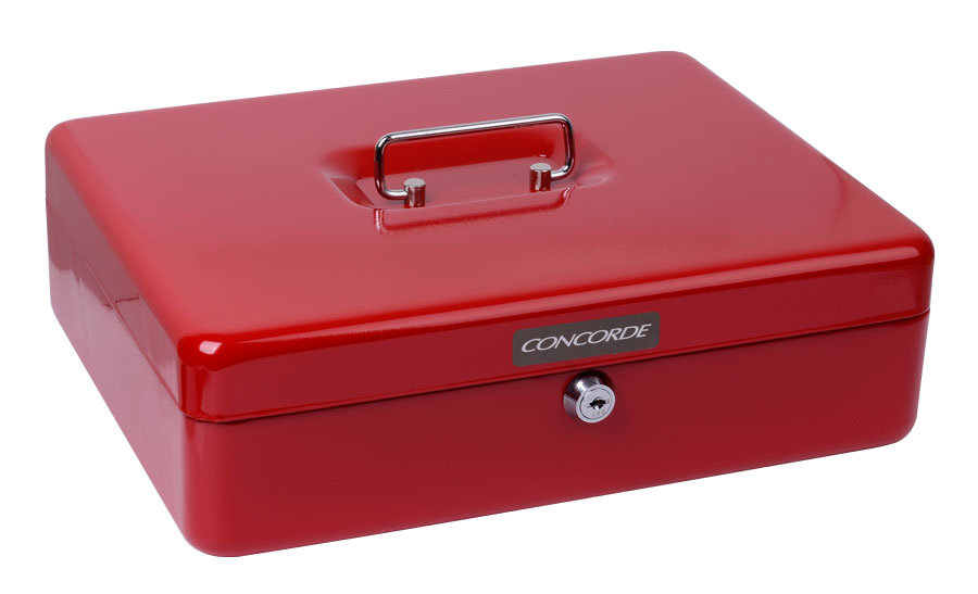 Kovová pokladna CONCORDE č. 35, 300 x 235 x 90mm, červená A1275101