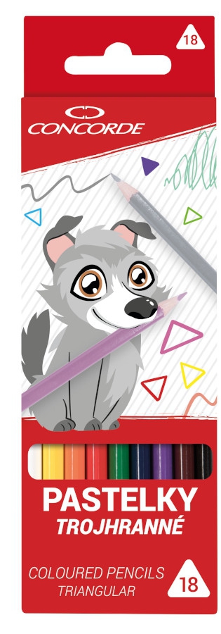 Fotografie Pastelky CONCORDE trojhranné 18ks A1122