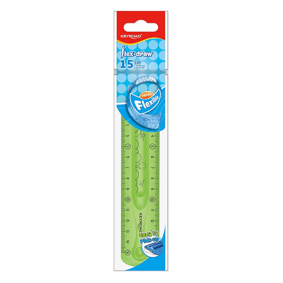 Fotografie Pravítko KEYROAD Flexi, 15cm, zelené A660-2
