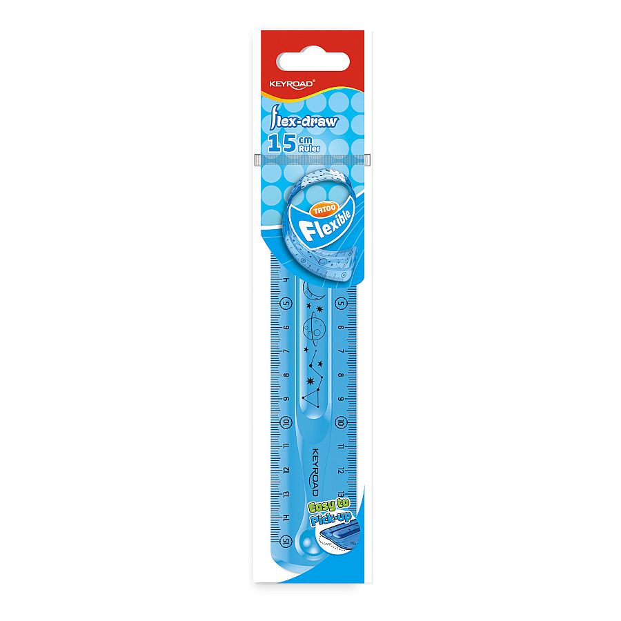 Fotografie Pravítko KEYROAD Flexi, 15cm, modré A660-3