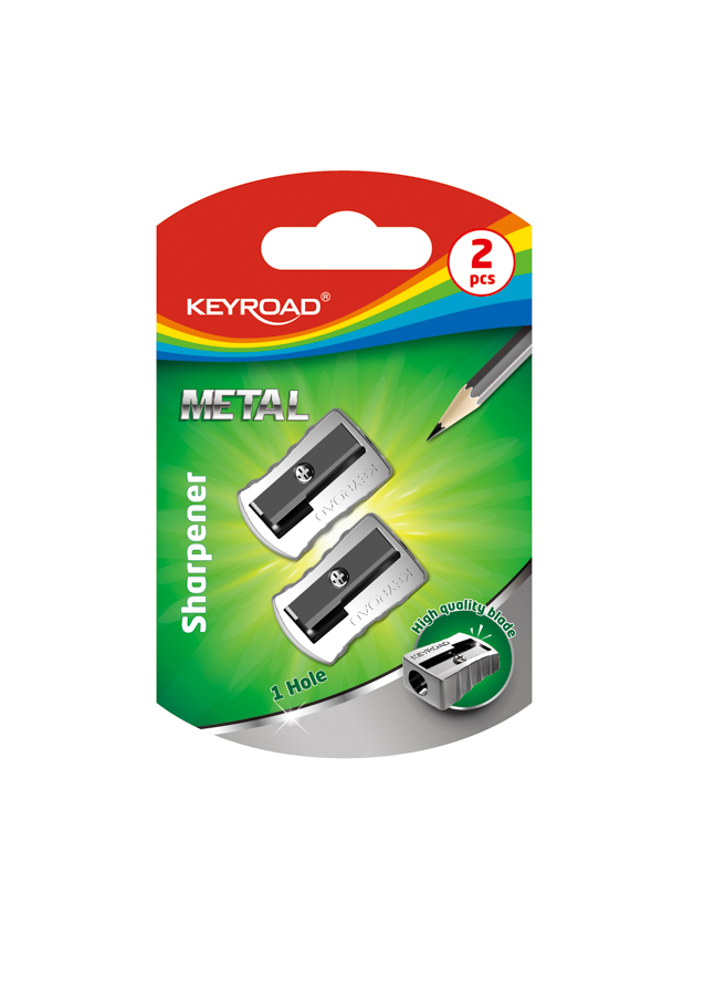 Ořezávátko KEYROAD Metal, 2ks blistr, stříbrné A524
