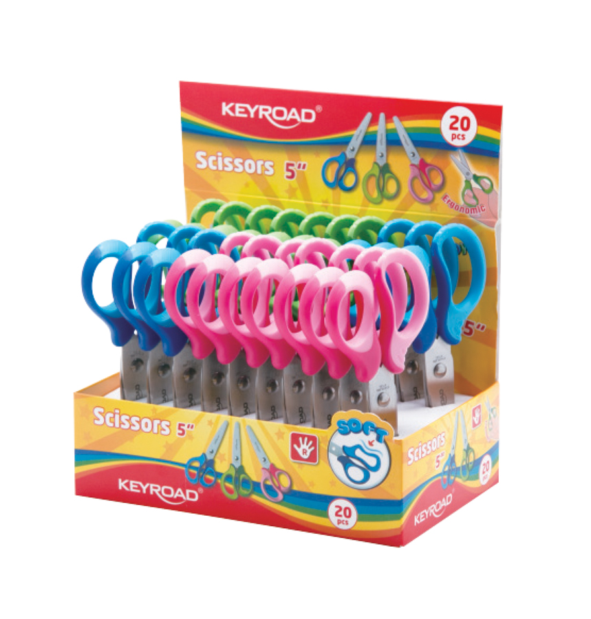 Dětské nůžky KEYROAD Soft, 12,5cm, displej, asort A616