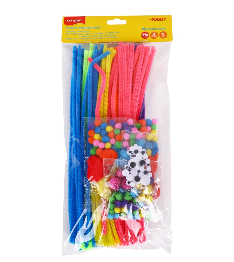 Fotografie Tvořivá sada KEYROAD bambulky, drátky a oči A893