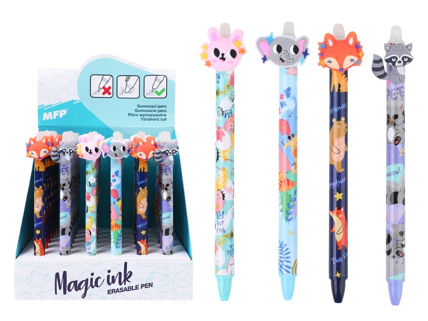 Kuličkové pero gumovací Cute Animal, 0,5, modré 6001395