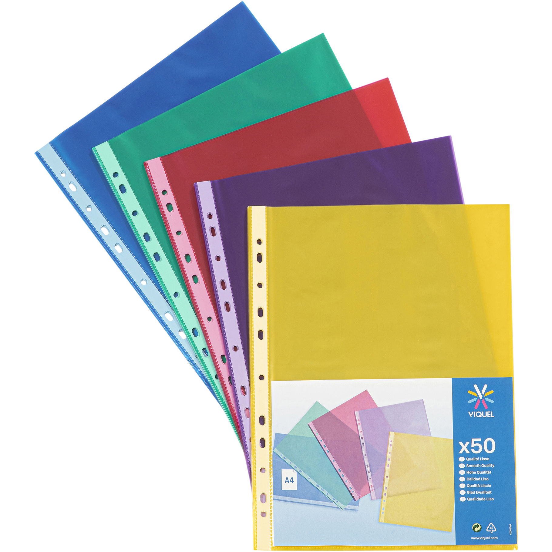 Fotografie VIQUEL PP kapsa A4 barevná lesklá, assort, 50 ks