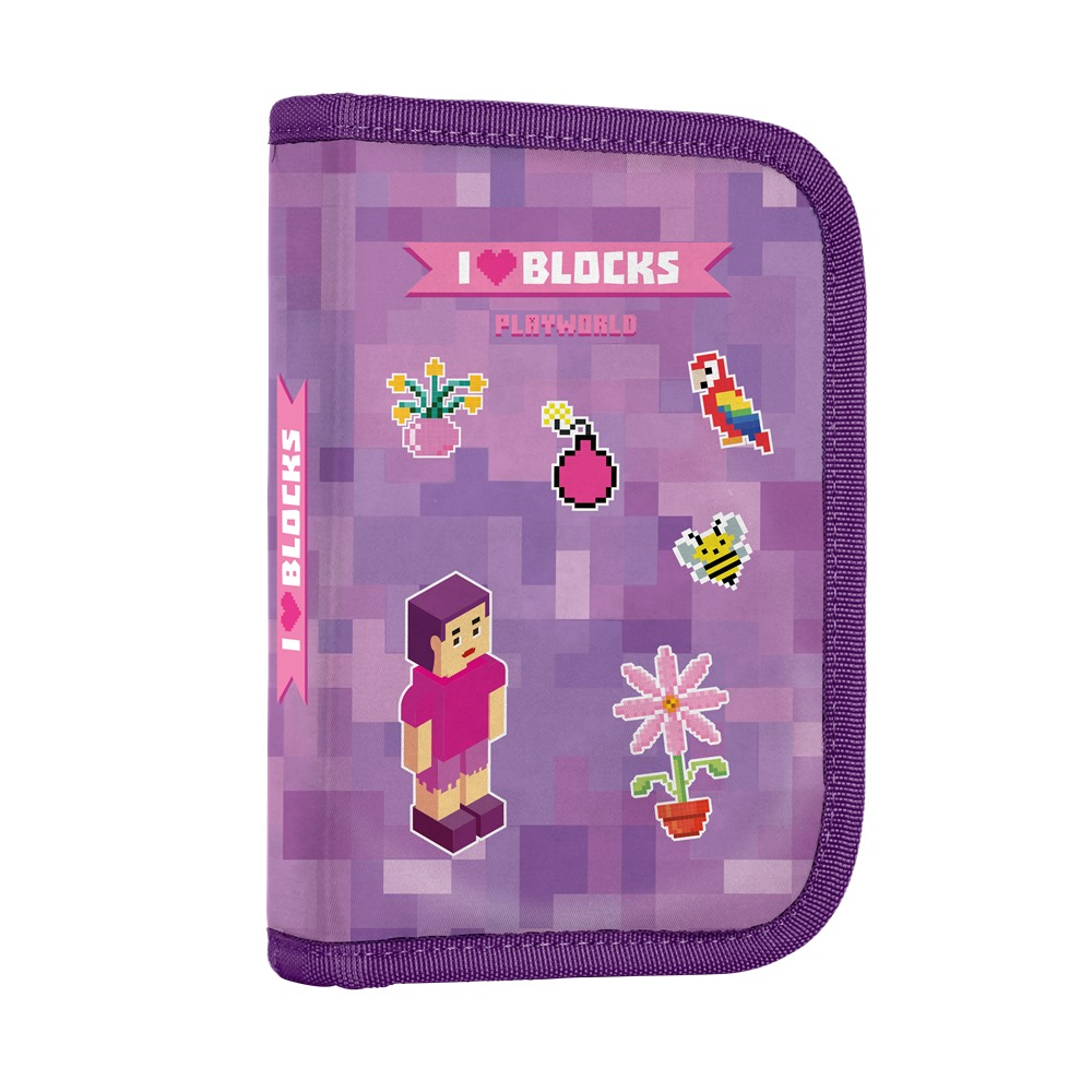 Fotografie Penál 1 p. 2 chlopně, prázdný Playworld Girl 9-82826