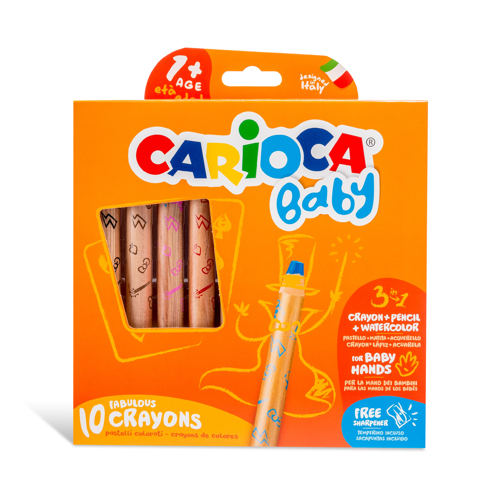 Pastelky CARIOCA Wooden 3v1 10ks+ořezávátko