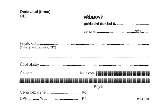 Příjmový pokladní doklad - jednoduchý/48