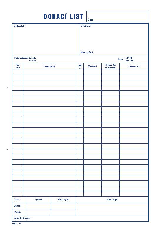 Dodací list A4 NCR /13