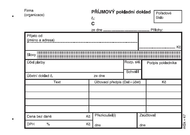 Fotografie Příjmový pokladní doklad NCR/47