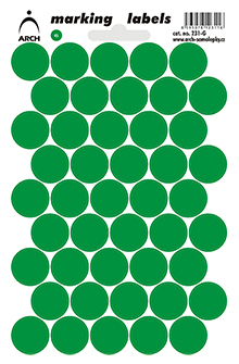 Fotografie Označovací etikety- kolečka17mm- zelené