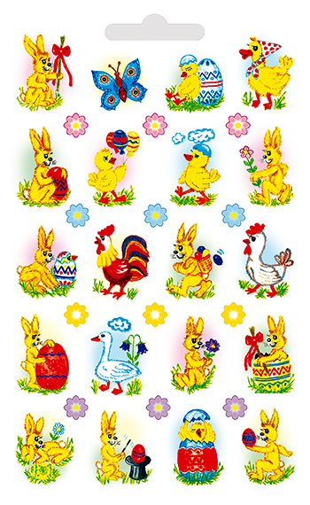 Fotografie Velikonoční vodové obtisky s glitry 550-G