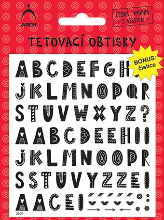 Fotografie Dětské tetovačky - abeceda 01 2501