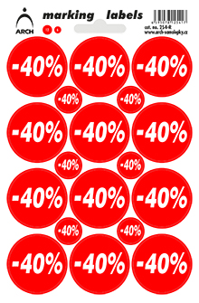 Slevové etikety non permanent -40% 254R