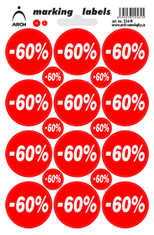 Slevové etikety non permanent -60% 256R