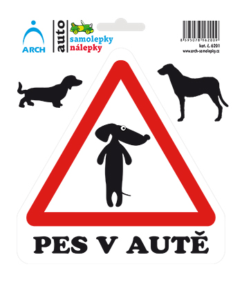 Samolepka Pes v autě - stojící 6201