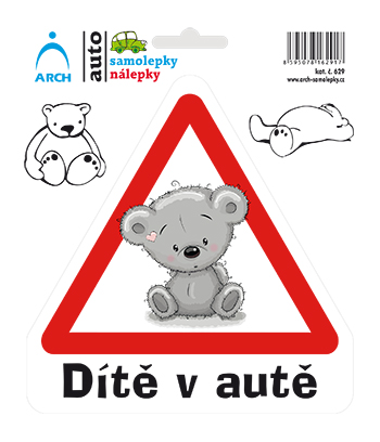Fotografie Samolepka Dítě v autě - medvídek 629
