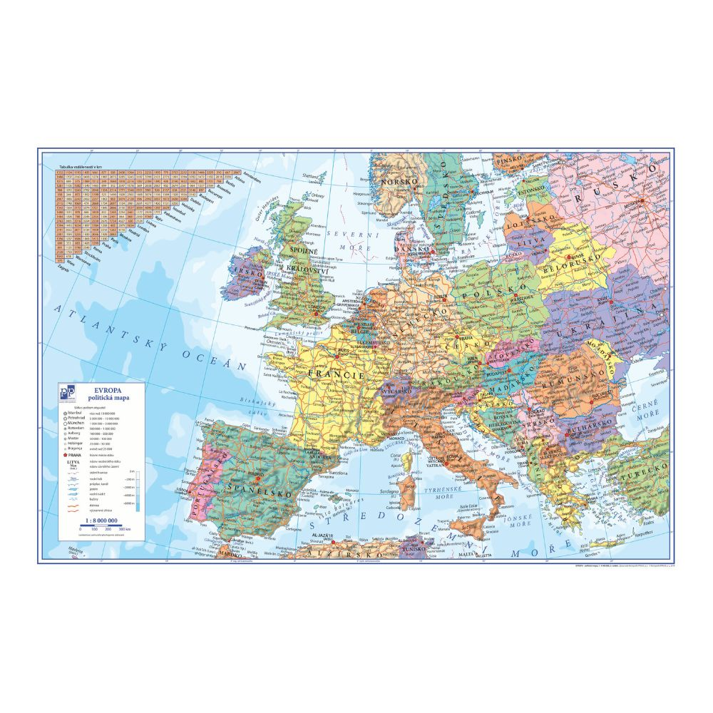 Fotografie KARTON PP - Podložka na stůl 60x40 cm Evropa