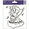 Předlohy na malování na sklo s vyvýšenou konturou andílek 14x14cm