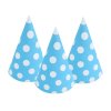 Čepička papírová modrá s puntíky 6ks