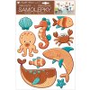 Samolepka na zeď plastická 41 x 28 cm, mořská zvířata 15106