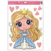 Okenní fólie princezny s glitry 30 x 50 cm 6782