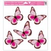 Okenní fólie s glitry motýli 33x30 cm 989