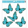 Okenní fólie s glitry motýli 33x30 cm 989