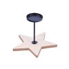 Svícen hvězda dřevo + kov 15cm 8886429