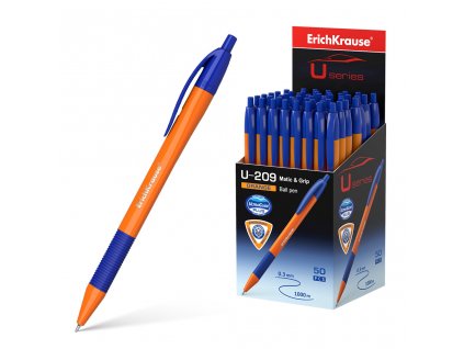 BALENÍ 50 ks: Propiska ErichKrause® U-209 Orange Matic&Grip, Ultra Glide Technology, barva inkoustu: modrá