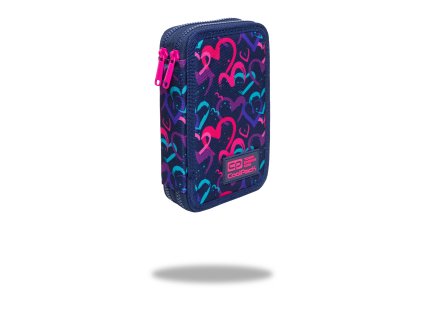 CoolPack Penál Jumper 2 Drawing hearts dvoupatrový, s vybavením