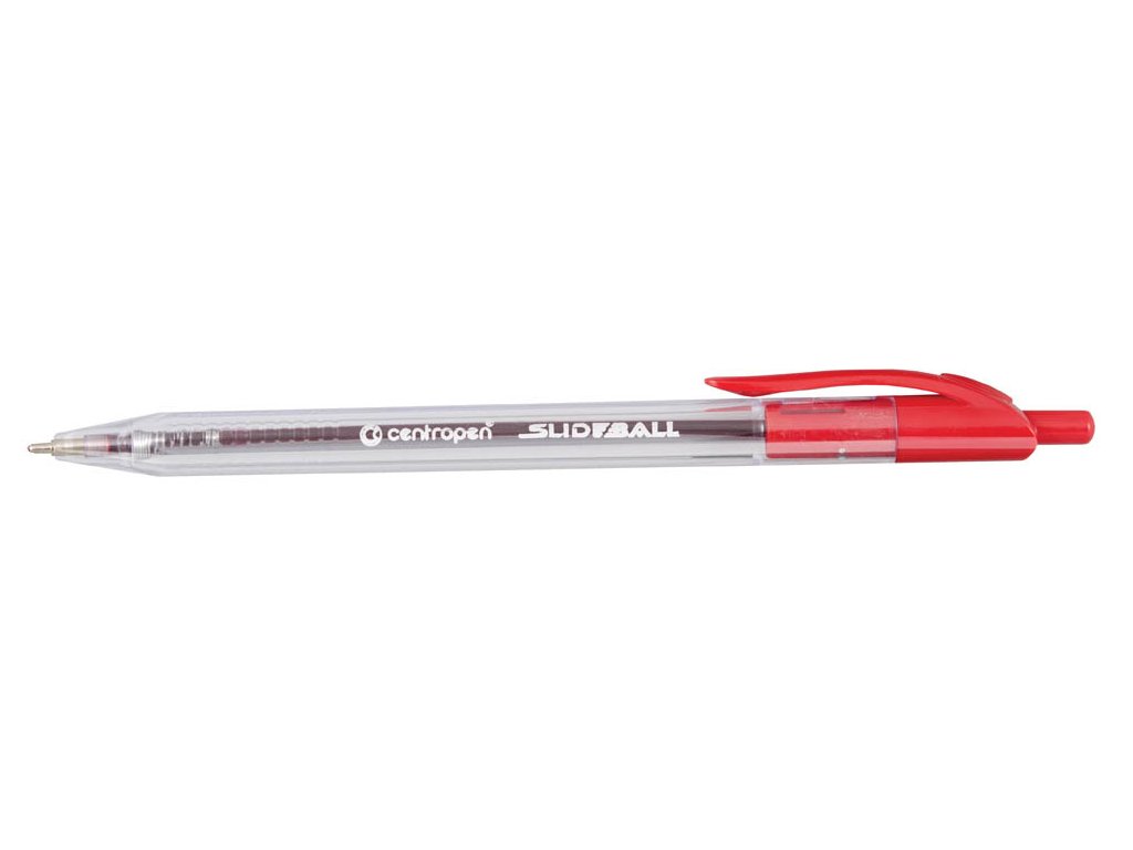 Kuličkové pero Centropen Slide ball Clicker 2225 - červená