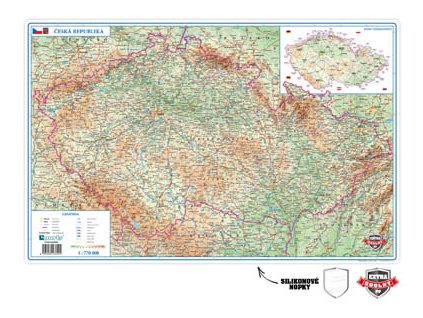 Pracovní podložky dekorované - jednostranná / mapa Česká republika