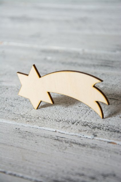 Dřevěná kometka.  Rozměr 10,5 x 5 cm