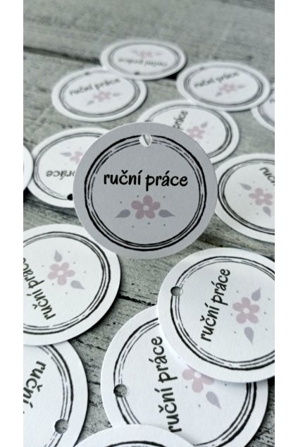 Cedulka RUČNÍ PRÁCE kytička