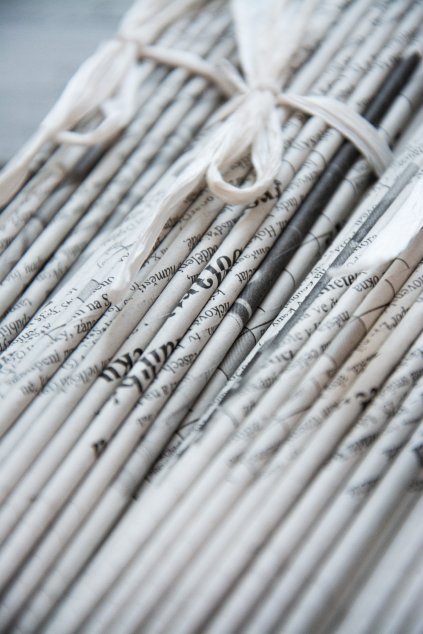 Paírové ruličky na pletení košů černobílý nestránoucí efekt