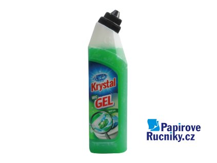 Krystal WC gel zelený 750 ml + košíček