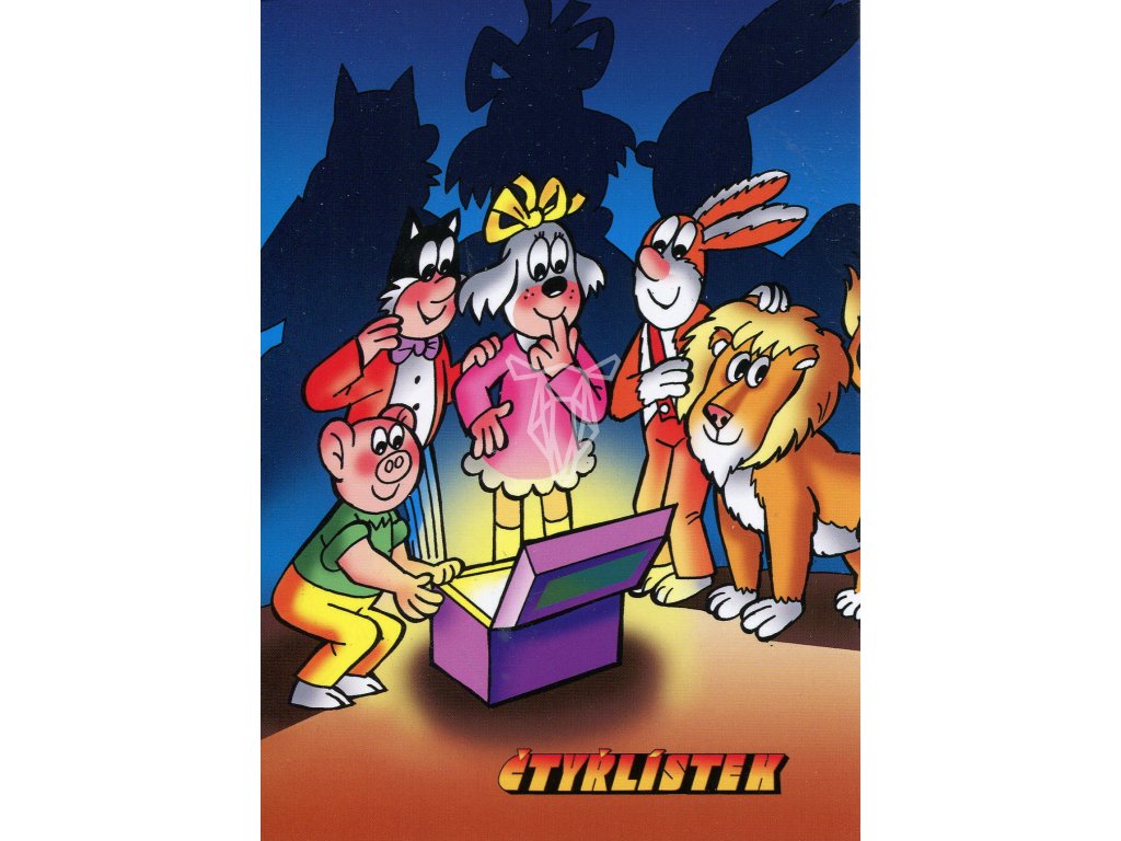 6254 2 pohlednice ctyrlistek a tajuplna krabice