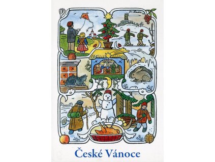 4265 2 pohlednice josef lada ceske vanoce zima 1947