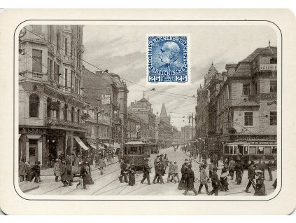 4307 2 pohlednice praha prikopy roku 1900