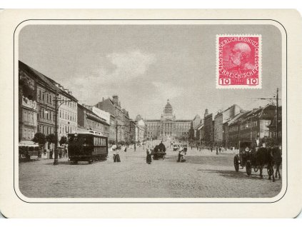 4316 2 pohlednice praha vaclavske namesti kolem roku 1900