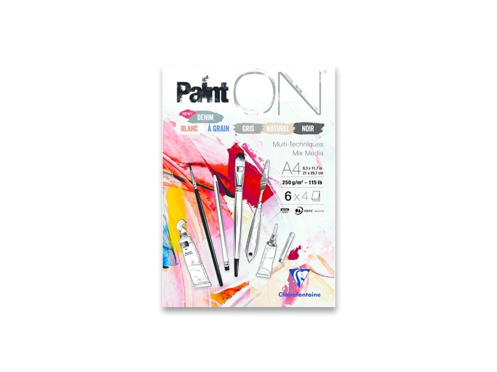 Blok Clairefontaine Paint on Mix Colors A4, 24 listů, 250g