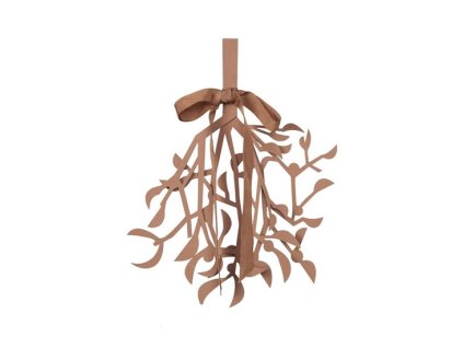 Vánoční dekorace jmelí PAPER MISTLETOE hnědá