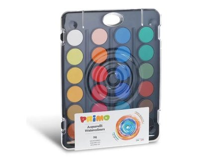 Vodové barvy PRIMO BLACK, 30mm, 24 barev štětec