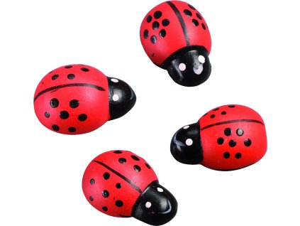 3D dřevěné berušky 2,5cm,10ks