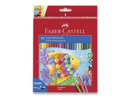 AKVARELOVÉ PASTELKY FABER-CASTELL - 48 BAREV + ŠTĚTEC