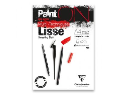Blok Clairefontaine Paint on Smooth A4, 25 listů, 250g